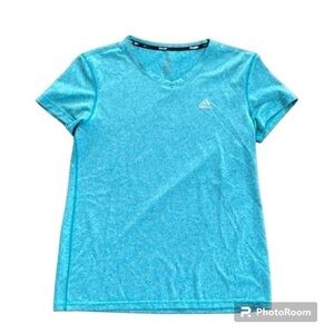 ADIDAS ClimaLite V Nevk Performance Moisture Wicking Short Sleeve Teal‎ Size M